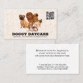 Carte De Visite Chiens en groupe | Code QR (Devant / Derrière)