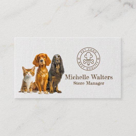 Carte De Visite Chiens et chat | Boutique d'alimentation pour anim (Devant)
