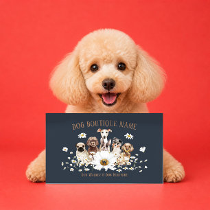 Carte De Visite Chiens Fleur de Pissenlit Marron Navy Garde d'Anim