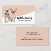 Carte De Visite Chiens heureux Animaux de compagnie Chien marchant (Devant / Derrière)