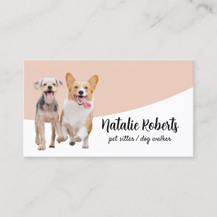 Carte De Visite Chiens heureux Animaux de compagnie Chien marchant