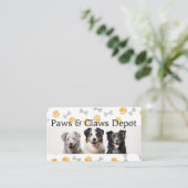 Carte De Visite Chiens heureux | Empreintes de pattes et os (Debout devant)