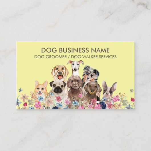 Carte De Visite Chiens jaunes (Devant)