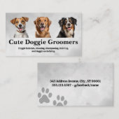 Carte De Visite Chiens joyeux et mignons souriants | Services anim (Devant / Derrière)