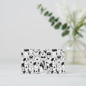 Carte De Visite Chiens Mets Noirs Et Blancs Amis Pour Animaux | Do (Debout devant)