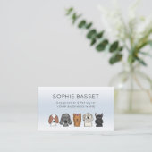 Carte De Visite Chiens mignons adorables Bleu clair (Debout devant)