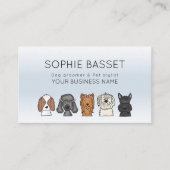 Carte De Visite Chiens mignons adorables Bleu clair (Devant)