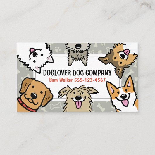 Carte De Visite Chiens mignons Animaux Sitter Chien Walker Animaux (Devant)