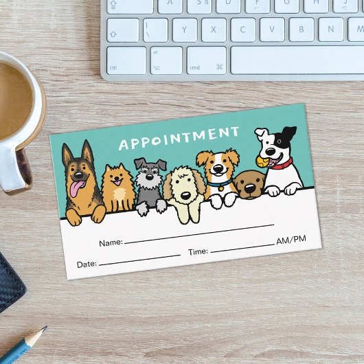 Carte De Visite Chiens mignons Rendez-vous Rappel Service de soins