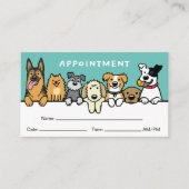 Carte De Visite Chiens mignons Rendez-vous Rappel Service de soins (Devant)