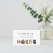 Carte De Visite Chiens Mignons Simples Blanc Toilettage (Debout devant)
