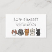 Carte De Visite Chiens Mignons Simples Blanc Toilettage (Devant)