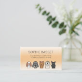Carte De Visite Chiens Mignons Soins Modernes Orange (Debout devant)