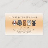 Carte De Visite Chiens Mignons Soins Modernes Orange (Dos)
