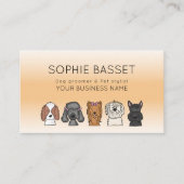 Carte De Visite Chiens Mignons Soins Modernes Orange (Devant)
