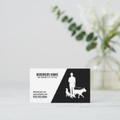 Carte De Visite Chiens noirs et blancs modernes Silhouette Chien M (Debout devant)