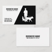 Carte De Visite Chiens noirs et blancs modernes Silhouette Chien M (Devant / Derrière)