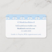 Carte De Visite Chiens Smart Staffordshire Aquarelle Bleu Et Blanc (Dos)