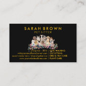 Carte De Visite Chiens Spas de marionnettes Chats jaune noir Flora (Dos)