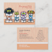 Carte De Visite Chiens Spas de marionnettes Robes de chat Pêche (Devant / Derrière)