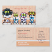 Carte De Visite Chiens Spas de marionnettes Robes de chat Pêche (Devant / Derrière)