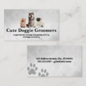 Carte De Visite Chiens sympa assis (Devant / Derrière)