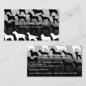 Carte De Visite Chiens vétérinaires argentés blancs noirs (Devant / Derrière)