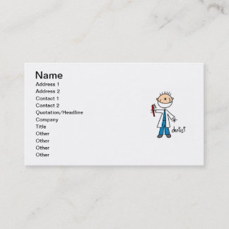 Carte De Visite Chiffre de bâton de dentiste
