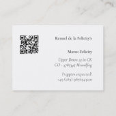 Carte De Visite Chiffre de taureau français (Dos)