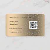 Carte De Visite Chiffre de texture fausse métallique or  (Dos)