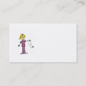 Carte De Visite Chiffre femelle blond infirmière de bâton (Dos)