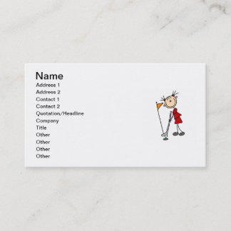 Carte De Visite Chiffre femelle golfeur de bâton