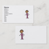Carte De Visite Chiffre femelle infirmière de bâton (Devant / Derrière)