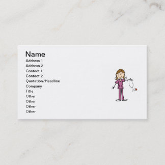 Carte De Visite Chiffre femelle infirmière de bâton de cheveux