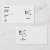 Carte De Visite Chiffre masculin de base badminton de bâton (Devant / Derrière)