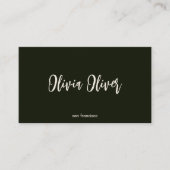 Carte De Visite Chiffre rose noir moderne Script Calligraphie Chic (Devant)