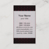 Carte De Visite Chiffre Techno Dots Moderne Noir (Dos)