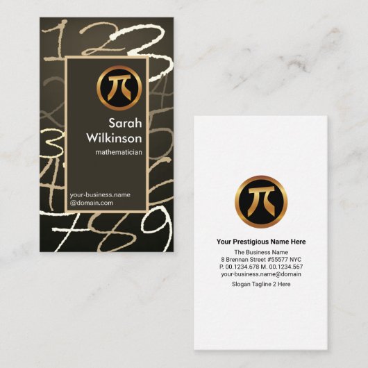 Carte De Visite Chiffres élégants Graffiti Border Math Statisticie (Devant / Derrière)