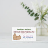 Carte De Visite Chih tzu long cheveux dessin de chien (Debout devant)