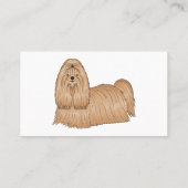 Carte De Visite Chih tzu long cheveux dessin de chien (Dos)