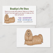 Carte De Visite Chih tzu long cheveux dessin de chien (Devant / Derrière)