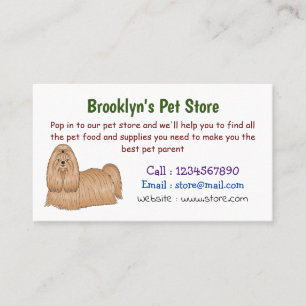 Carte De Visite Chih tzu long cheveux dessin de chien