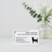 Carte De Visite Chihuahua Noir Blanc Silhouette Animal (Debout devant)
