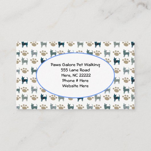 Carte de visite Chihuahua & Paw (Devant)