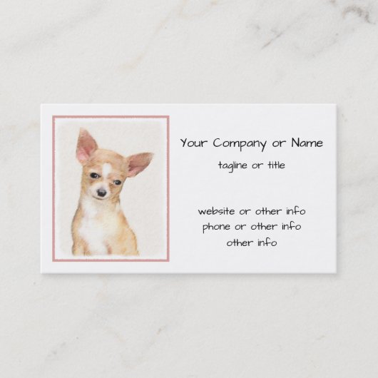 Carte De Visite Chihuahua Peinture - Cute Original Chien Art (Devant)