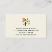 Carte De Visite Child Daycare Childcare Service Tree Logo (Dos)