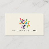 Carte De Visite Child Daycare Childcare Service Tree Logo (Devant)