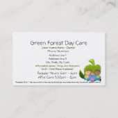 Carte De Visite Childcare/carte de visite de soin de jour (Dos)