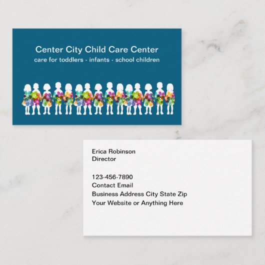Carte De Visite Childcare Center Theme Business Cards (Devant / Derrière)