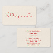 Carte De Visite Chili Capsaicin Formule chimique moléculaire (Devant / Derrière)